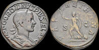 Roman sestertius Gordian III AE sestertius Pax advancing left -