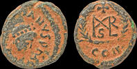 Roman AE nummus Marcian AE nummus monogram in wreath -