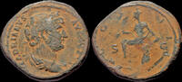Roman AE As Hadrian AE As Antioch seated left on rocks -