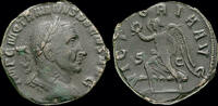 Roman sestertius Trajan Decius AE sestertius Victory advancing left -