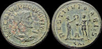 Roman antoninianus Probus AE antoninianus female figure presenting wreath to emperor -