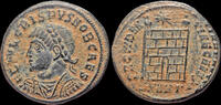 Roman follis Crispus AE follis campgate -