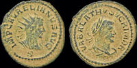 Roman antoninianus Vabalathus AE antoninianus Vabalathus & Aurelian -
