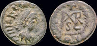 Roman AE nummus Marcian AE nummus monogram in wreath -