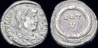 Roman AR siliqua Valens AR siliqua text in two lines -