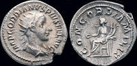 AR antoninianus 238-244AD Roman Gordian III AR antoninianus  Concordia seated left VF+