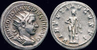 AR antoninianus 238-244AD Roman Gordian III AR antoninianus  Hercules standing right VF+