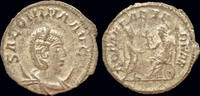 Roman antoninianus Salonina billon antoninianus Gallienus receiving Victory from Roma -