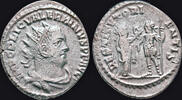 Roman antoninianus Valerian I AR antoninianus the Orient presenting wreath to Emperor -