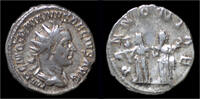 Roman antoninianus Trajan Decius AR antoninianus two Pannoniae standing front -