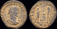 Roman antoninianus Probus AE antoninianus emperor receiving globe from Jupiter -