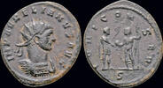 Roman antoninianus Aurelian AE antoninianus Aurelian receiving globe from Jupiter -