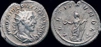 Roman antoninianus Philip I AR antoninianus Laetitia standing left -