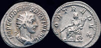 Roman antoninianus Gordian III AR antoninianus Fortuna seated left -