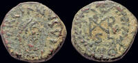 Roman AE nummus Marcian AE nummus monogram in wreath -