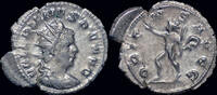 Roman antoninianus Valerian I AR antoninianus Sol walking left -