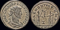 Roman antoninianus Probus AE antoninianus Probus receiving Victory set on globe from Jupiter -