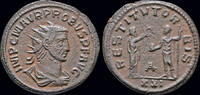 Roman antoninianus Probus AE antoninianus female figure presenting wreath to emperor -