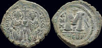 Byzantine follis Justin II & Sophia AE follis Large M -