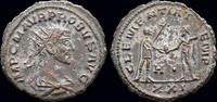 Roman antoninianus Probus billon antoninianus emperor receiving globe from Jupiter -