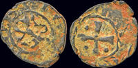 Cyprus denier Crusader Lusignan Kingdom of Cyprus Henry II AE denier -