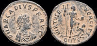 Roman maiorina Arcadius AE maiorina emperor standing right -