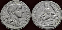 Thrace tetrassarion Thrace Hadrianopolis Gordian III AE tetrassarion Tyche seated -