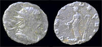Roman antoninianus Aureolus antoninianus Fortune standing left -