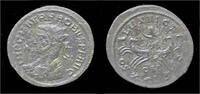 Roman antoninianus Probus silvered antoninianus Sol driving quadriga -