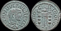 Pisidia AE26 Pisidia Antioch Philip I AE26 aquila between two signa -