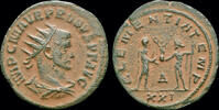 Roman AE antoninianus Probus AE antoninianus emperor receiving Victory on globe from Jupiter -