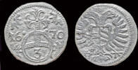 Austria 1 pfennig Austria Holy Roman Empire Habsburg Leopold I AR 1 pfennig 1670 -