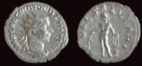 Roman antoninianus Trebonianus Gallus AR antoninianus Apollo Salutaris standing left -
