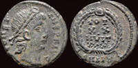 Roman follis Constans AE follis legend within wreath -