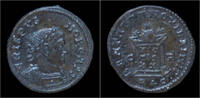 Roman centenionalis Crispus billon centenionalis globe on altar inscribed -
