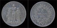 France 5 francs France 5 francs 1974K- Hercules -