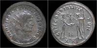 Roman antoninianus Maximian silvered antoninianus Jupiter presents Victory -