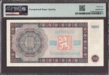 Czechoslovakia 1000 Korun NOT Perforated 1945 Pick-74c Choice UNC PMG 64 EPQ