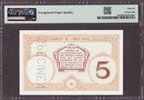 New Caledonia - Indochina 5 Francs SPECIMEN (ca. 1926) P-36bs GEM UNC PMG 66 EPQ
