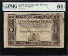 Danish West Indies Virgin Islands 2 Dalere 1860 P-7r Remainder CH UNC PMG 64 EPQ