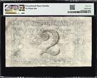 Danish West Indies Virgin Islands 2 Dalere 1860 P-7r Remainder CH UNC PMG 64 EPQ