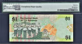 2008 $ 2008 Bahamas $1 LOW Serial 000005 Pick-71 GEM UNC PMG 66 EPQ