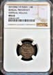 1/4 Rupee India Bengal Presidency  AH1204//19 Vertical Milling NGC MS 63