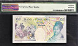 UK (Great Britain) 5 Pounds 2002 England  LOW Serial 000064 Pick-391c Superb GEM UNC PMG 67 EPQ