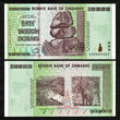 Zimbabwe 5 x 50 Trillion Pick-90 2008-AA 100% AUTHENTIC UV Passed with C.O.A UNC