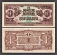 Gulden 1942 Netherlands Indies WWII Japansche Regeering 5 PCS One  Pick-123c UNC