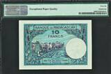 10 Francs 1937-47 Madagascar  ND Pick-36 GEM UNC PMG 66 EPQ