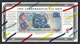 1990 New Zealand Commemorative $10 LOW Serial BBB 000120 W/Folder Pick-176 UNC