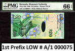 2009 Bermuda $20 Hybrid 1st Prefix LOW # A/1 000075 Pick-60a GEM UNC PMG 66 EPQ