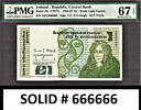 Ireland Pound Ireland One SOLID Serial 666666 Pick-70c SUPERB GEM UNC PMG 67 EPQ -